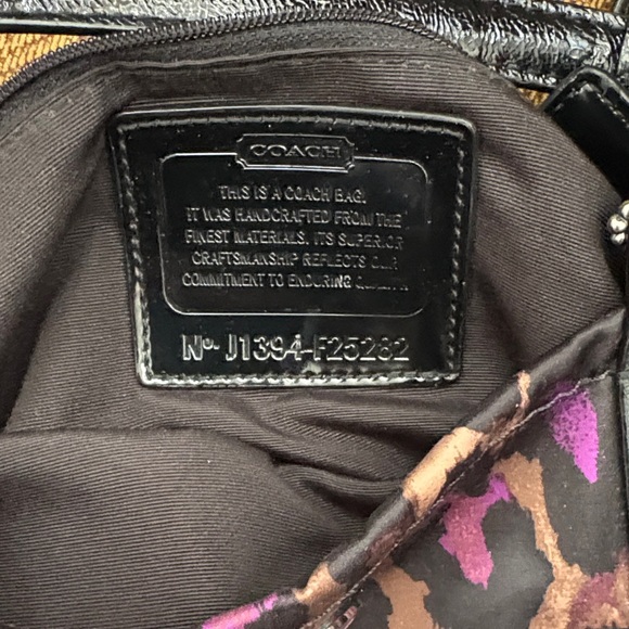 Coach Tote Bag with Purple and Black Leopard Print - Picture 2 of 5